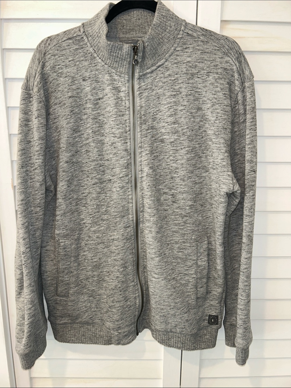 Linksoul Men's Heather Gray Full-Zip Sweater Jacket